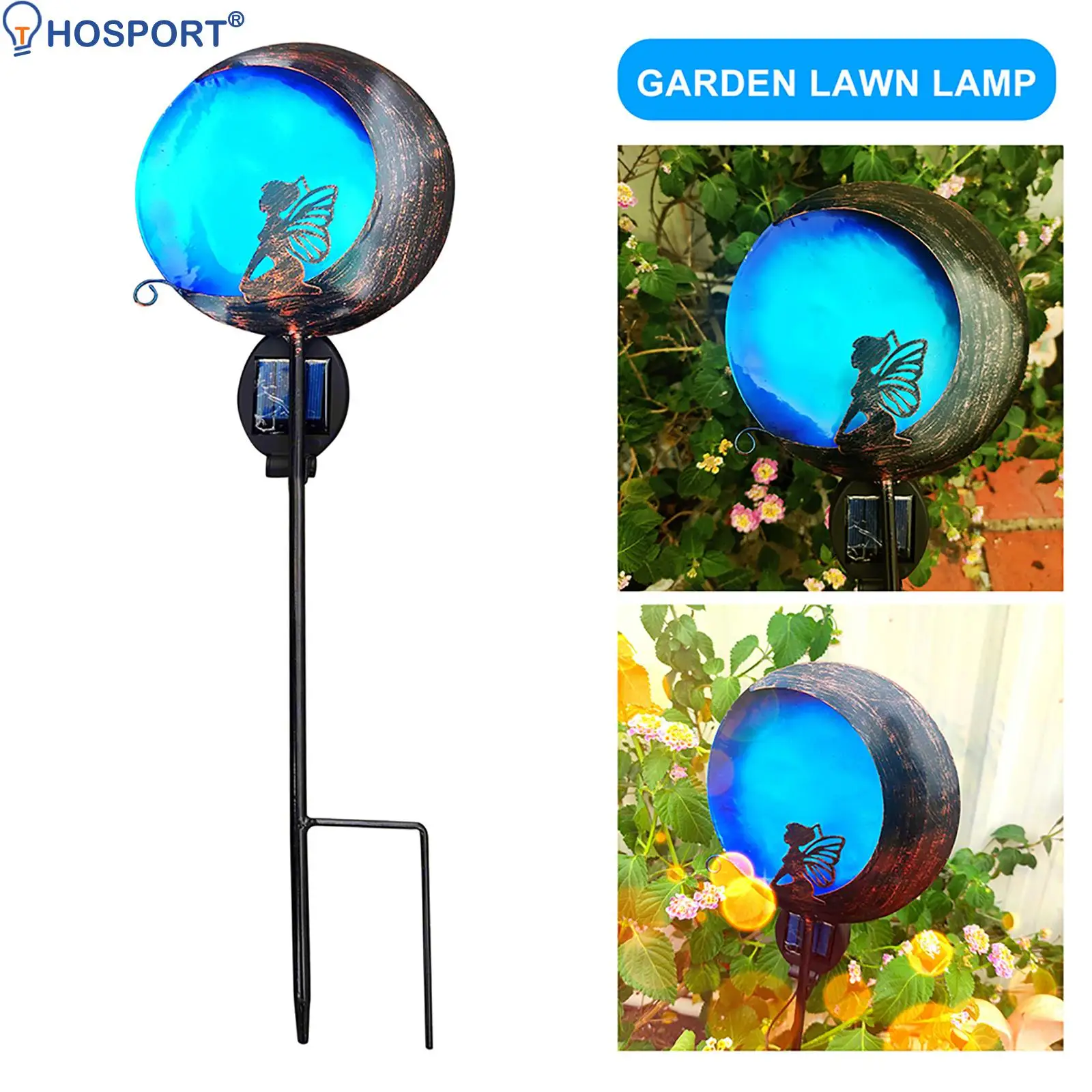 

Moon Angel Solar Lights Waterproof Wrought Iron LED Garden Stake Light Solar Lawn Light for Patio Yard Walkway Deck Driveway
