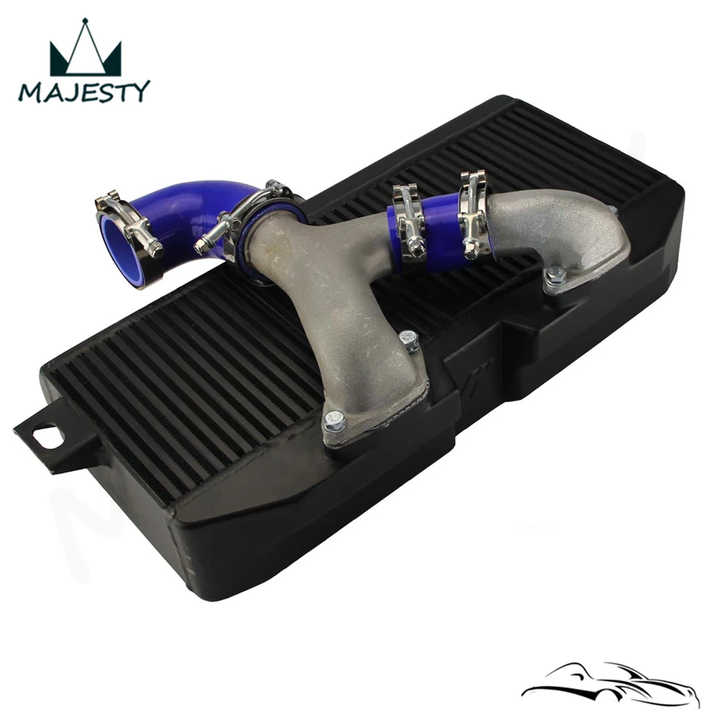 Обновленный верхний монтажный интеркулер черный + Y-образная труба для S ** Ubar 02-07 WRX