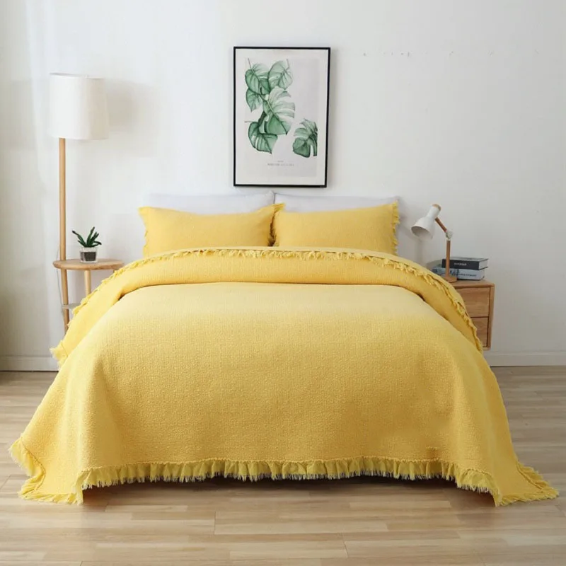 Кружевное декоративное Хлопковое одеяло комплект из 3 предметов покрывало на