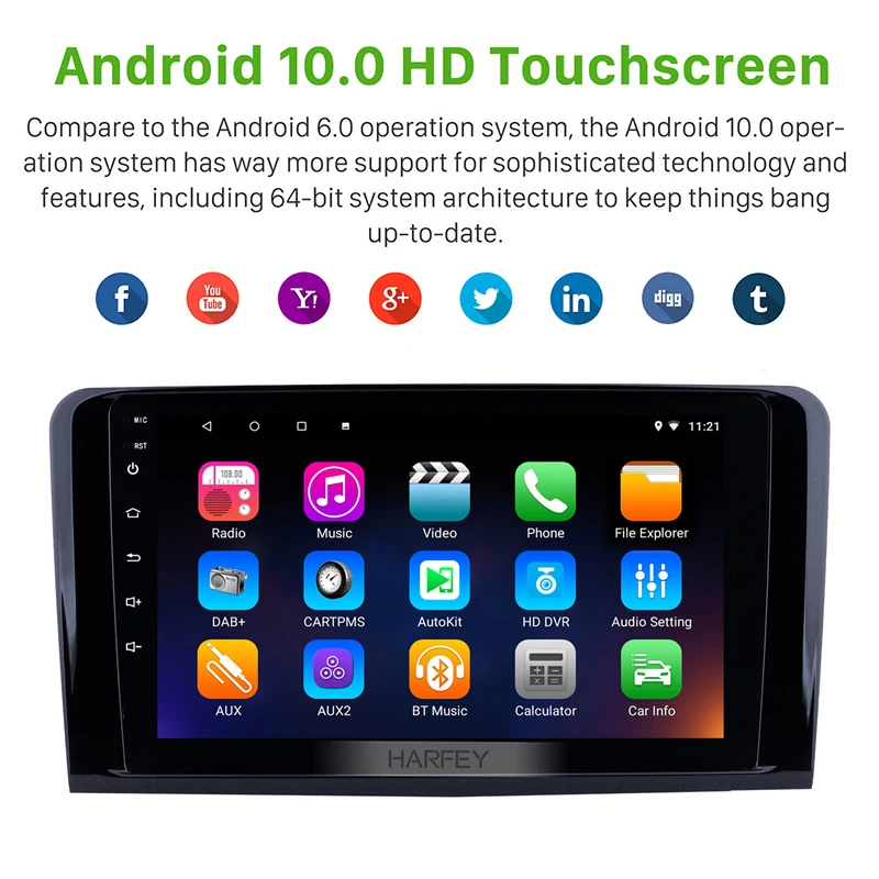 Автомобильный мультимедийный плеер Harfey проигрыватель 2din на Android 10 0 с 9 &quotэкраном