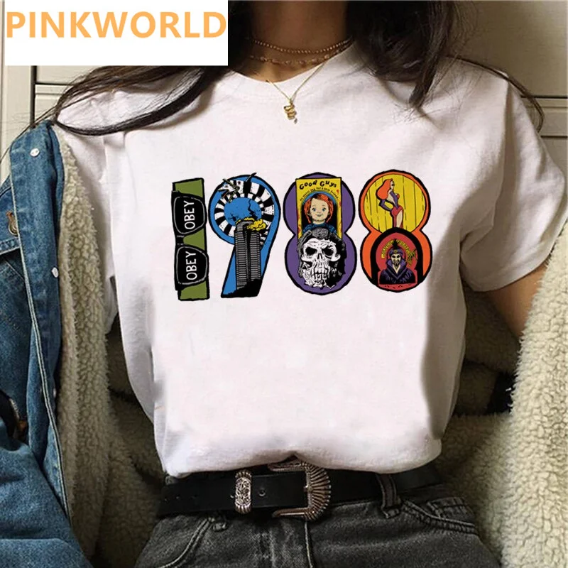 Женская футболка с принтом из аниме Страшный фильм Чаки Повседневная Базовая