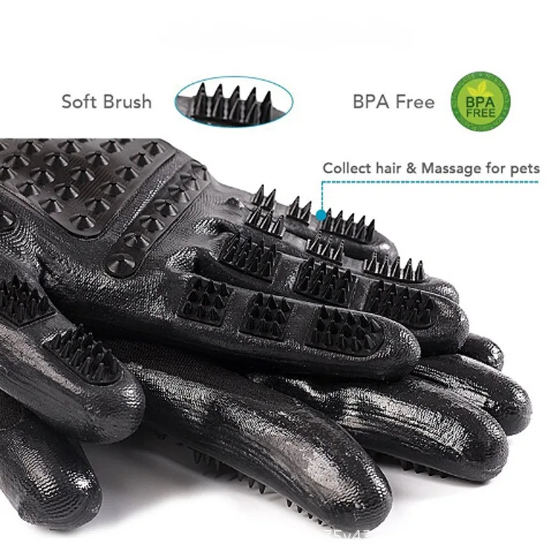 Перчатки для домашних животных Массажная щетка перчатки мытья кошек и собак