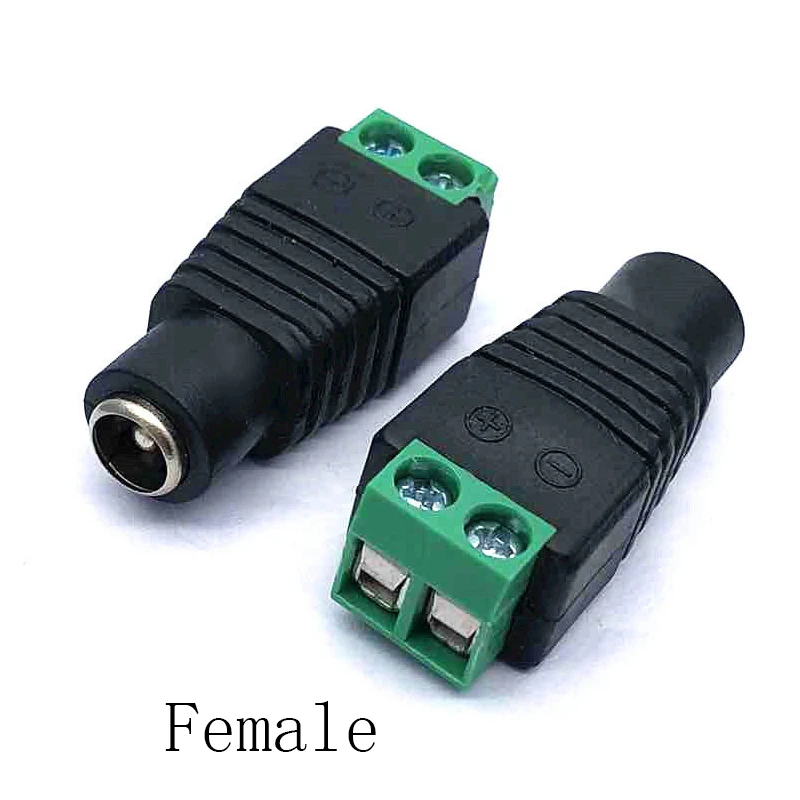 DC Connector Power Jack Plug Adapter 100 pcs 12V 5A Male+Female 2.1 X 5.5MM for CCTV Camera Led Strip | Электроника