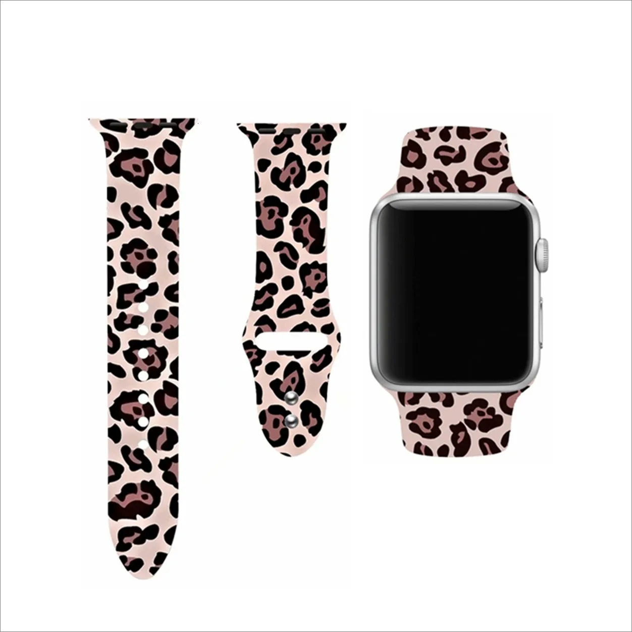 Apple watch Band цветочный Леопардовый силиконовый Печатный сменный ремешок браслет для iwatch 1 2 3 4 четыре стиля