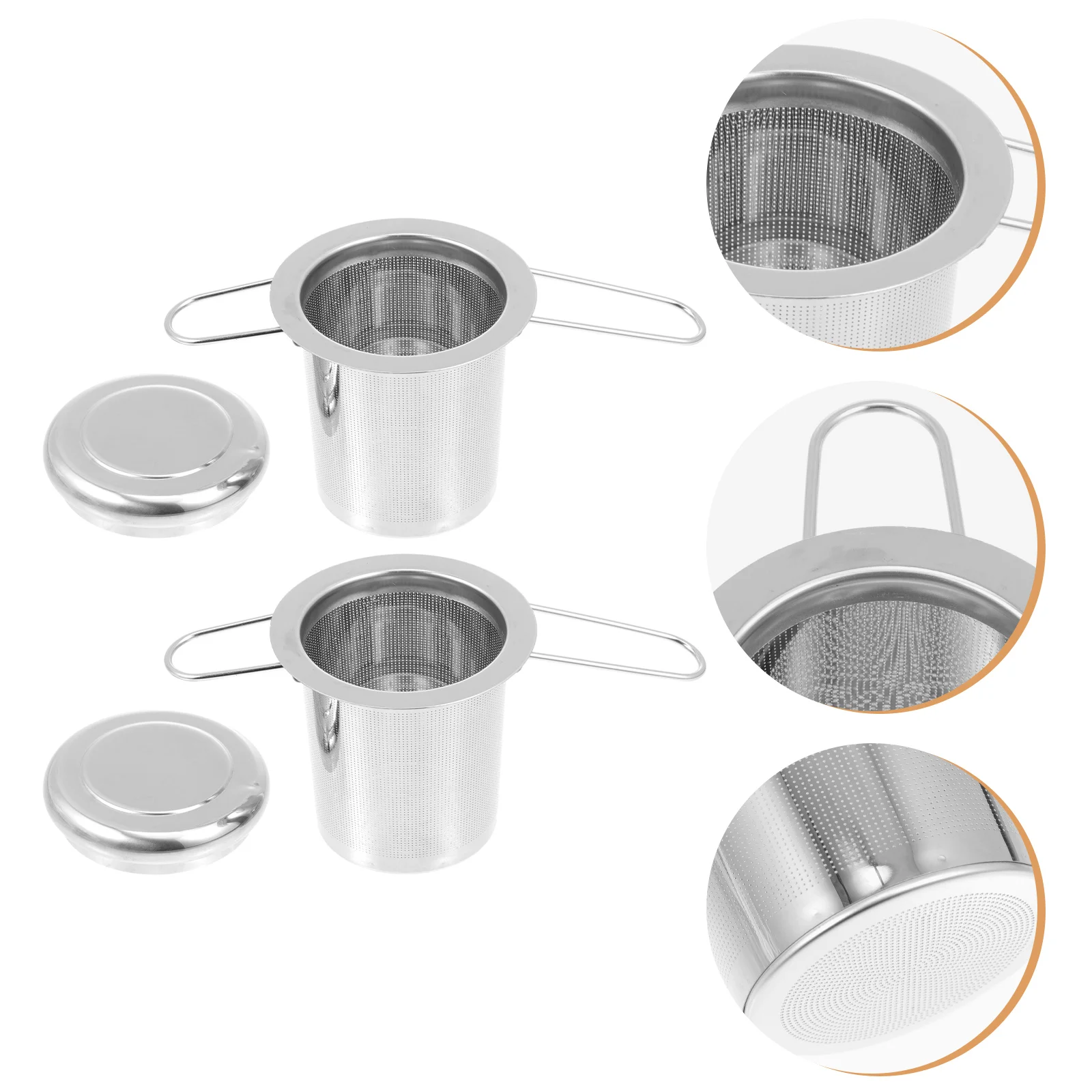 

2 Sets Tea Infusers Tea Filters Stainless Steel Tea Strainers With Folding Handles