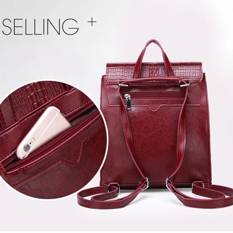 Роскошный дизайнерский рюкзак из крокодиловой кожи для женщин 2020 с защитой от