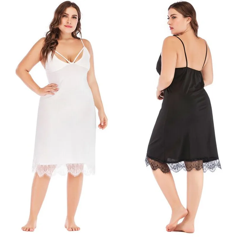 

Размера плюс XL-4XL ночная рубашка, женское нижнее белье, сексуальная кружевная Пижама, Женская эротическая Домашняя одежда на бретельках, ноч...