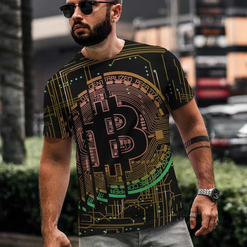 

2021 Summer Men's B Bitcoin BTC Crypto Currency T Shirts Cryptocurrency Blockchain Christmas T-Shirts Drop Ship Size XXS-6XL