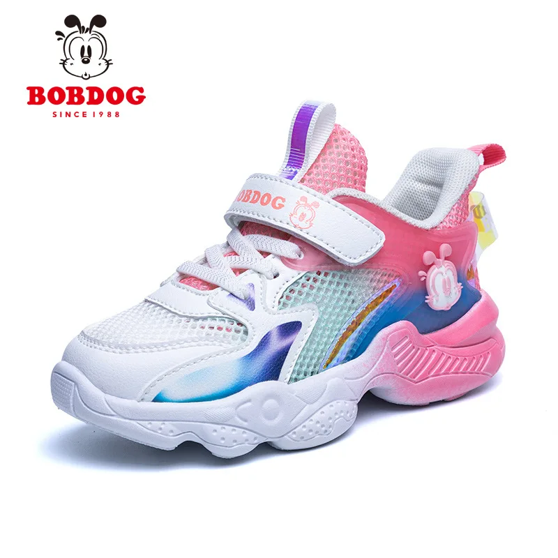

Bobdog fashion boys and girls spring and autumn new non-slip breathable shock absorption trend mesh lightweight old shoes