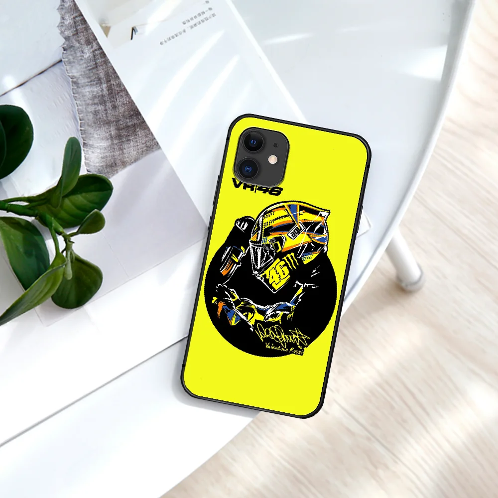 

Motorcycle Forever Rossi 46 Phone Case For IPhone 4 4s 5 5S SE 5C 6 6S 7 8 Plus X XS XR 11 12 Mini Pro Max 2020 black Back Trend