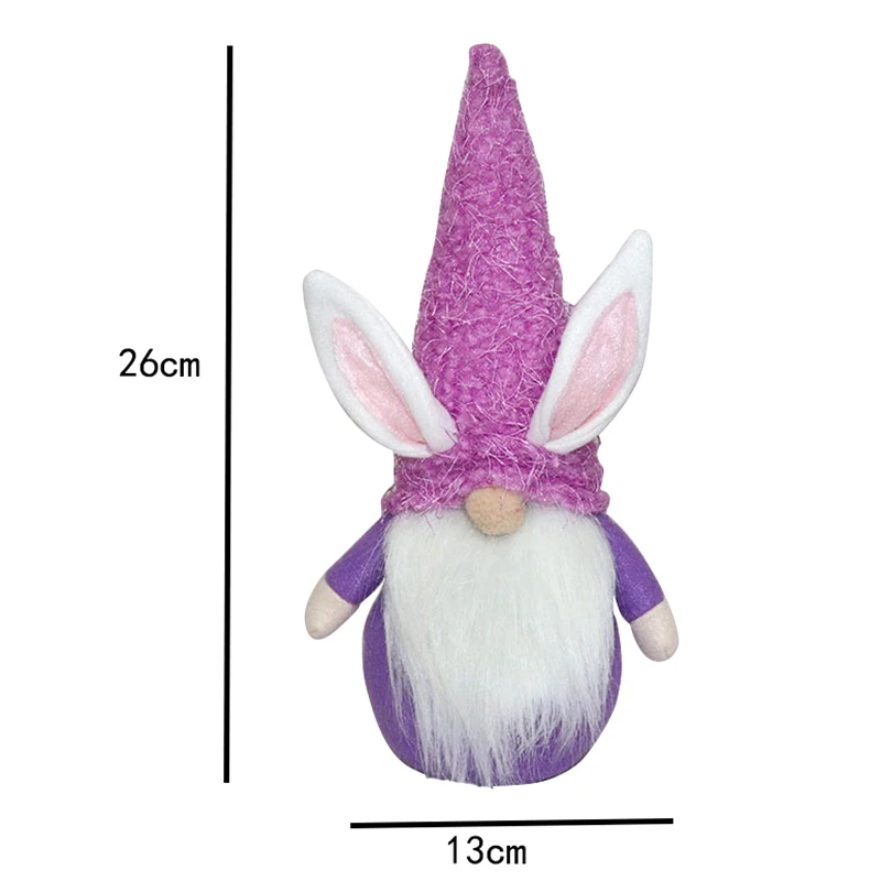 

Easter Present Faceless Doll Rabbit Ornament Holiday Theme Decoration Scene Layout C66