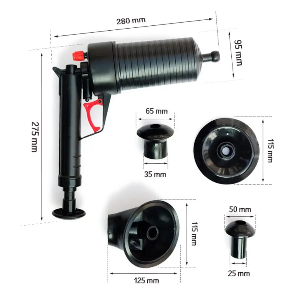 

Air Power Drain Blaster Gun Toilet Dredge Plug Air Power Pump Bathroom Drain Cleaner Sink Pipe Plunger Opener Pump for Bathroom