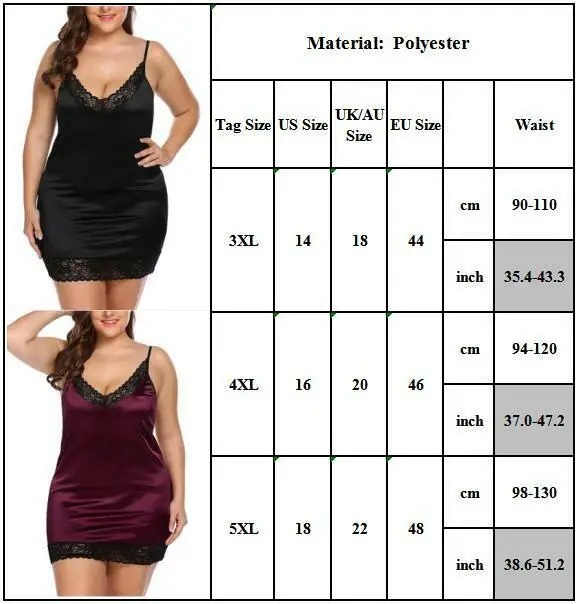 3XL 5XL размера плюс Для женщин белье Slim Fit Ночная Сорочка Ночное на бретелях одежда