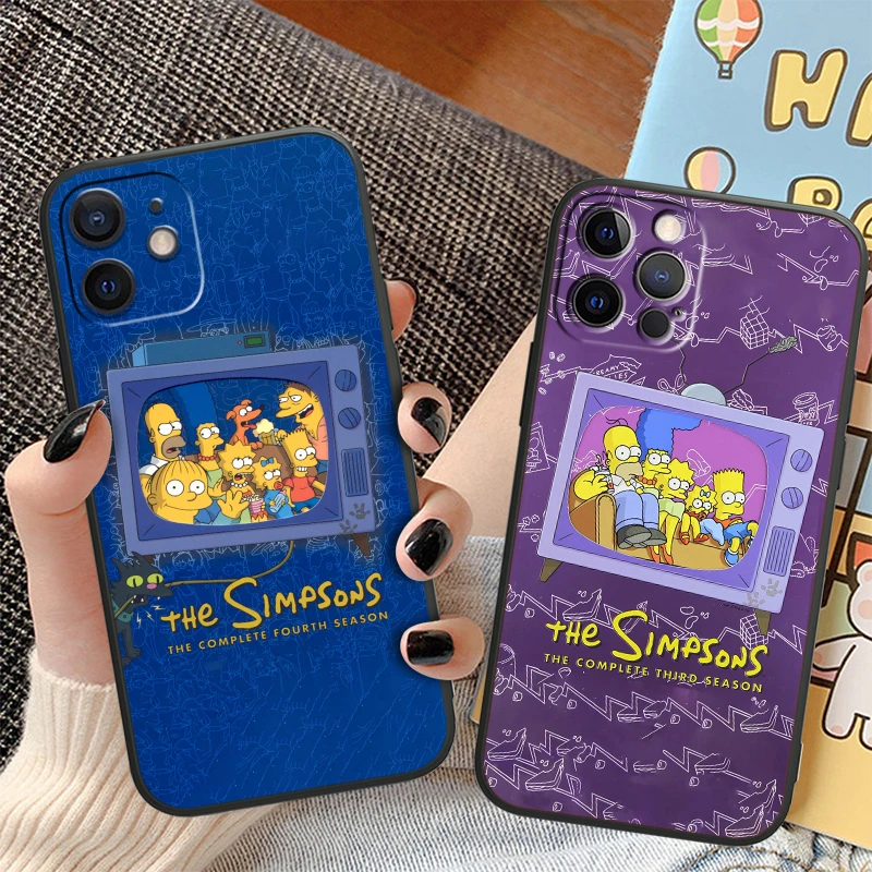 

The Simpsons Family Sister For Apple iPhone 13 12 11 Pro mini XS MAX XR X 7 8 6 5S Plus Silicone Soft Black Phone Case