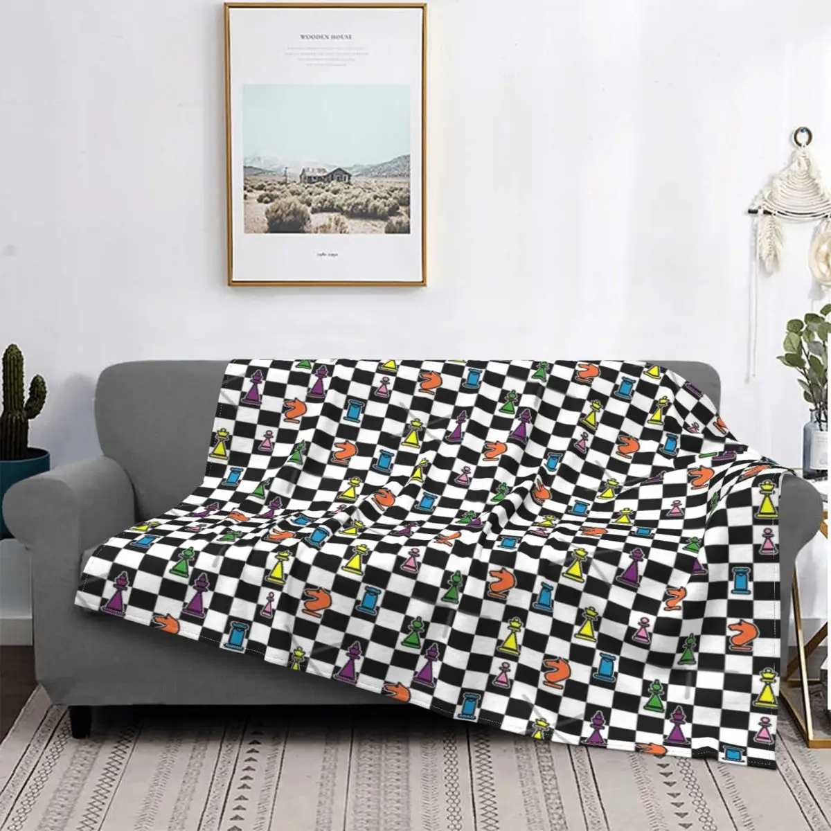 

Manta con patrón de tablero de ajedrez, colcha para cama a cuadros, manta de playa, manta térmica, colcha de verano