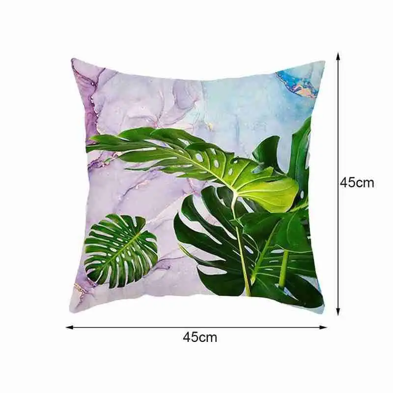 

Summer Green Plants Pillowcase Bedroom Living Room Decorative Home Cover Cushion Soft 45*45cm Car Fashion Sofa Modern Car T U9X2