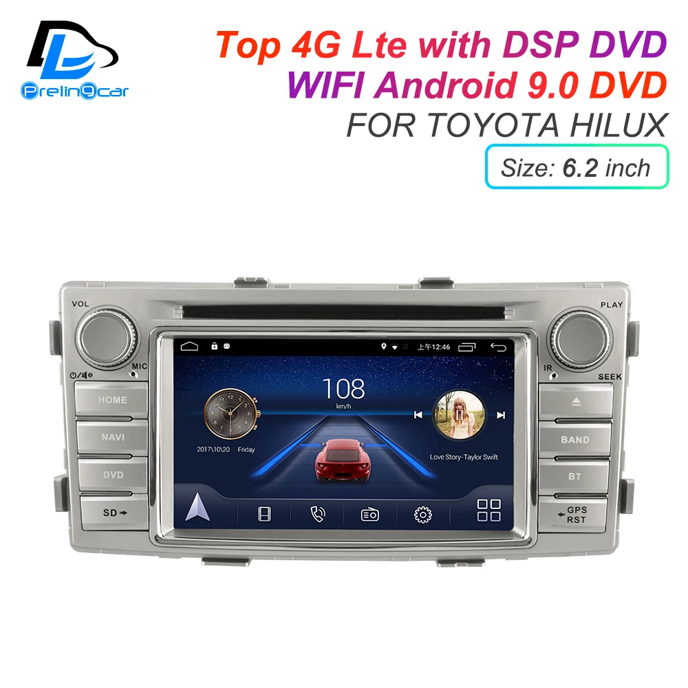 Android 9.0 DSP 4G Lte multimedia DVD player For TOYOTA Hilux 2016-2017 years headrest monitor radio stereo navigation system | Автомобили