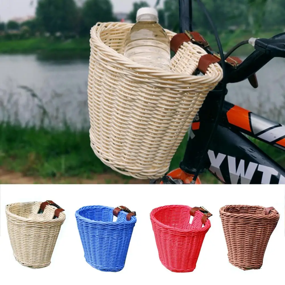 

Children's Rattan Bicycle Baskets Bicycle Balance Car Baskets Bike Scooter Basket Kids Bike Cart Plastic Handbag Cargo Storage