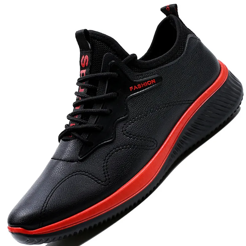 Red single shoes Осенне-зимняя трендовая повседневная спортивная удобная мужская обувь; теплая обувь - Цвет: Red single shoes