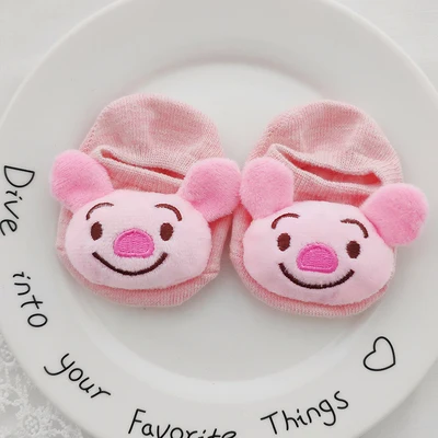 pink pig two Детские носки с объемным рисунком для детей от 0 до 12 месяцев хлопковые нескользящие носки для маленьких девочек Skarpetki kids Niemowlak calcetines monster, носки для новорожденных мальчиков - Цвет: pink pig two