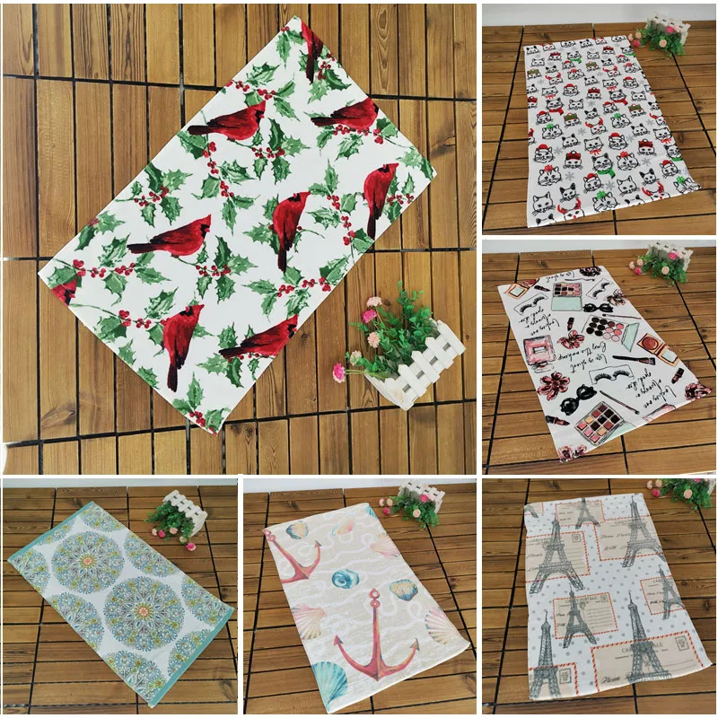 

1 Piece 23 Colors Eco Printed Kitchen Towel Cotton Hand Towel Soft Absorbent General Towels 65x40cm 70x42cm