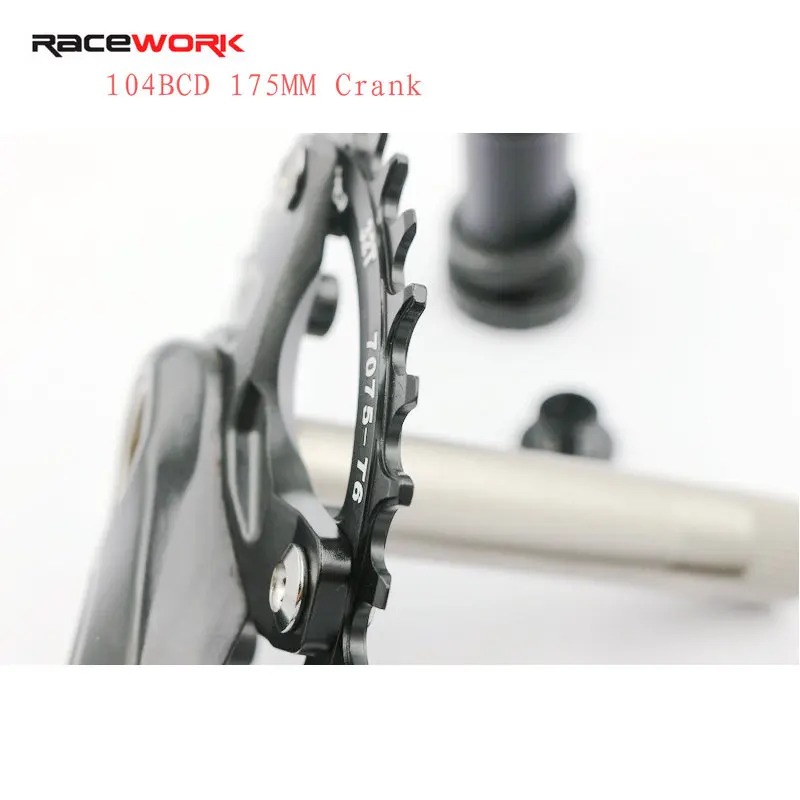 

Racework Bicycle 104BCD MTB Bike Crankset Aluminum Alloy With BB Crank 175mm Plate32T 34T 36T 38T