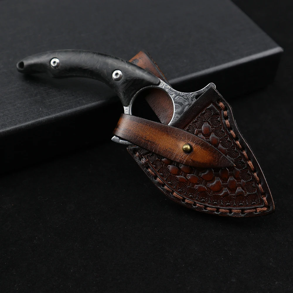 Карманный нож Акула CSGO тактические ножи керамбит из дамасской стали с