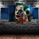 Картина на холсте с изображением Джокера, 5 панелей, настенный Декор для дома, Модульная картина в ночное время, постеры и принты для гостиной