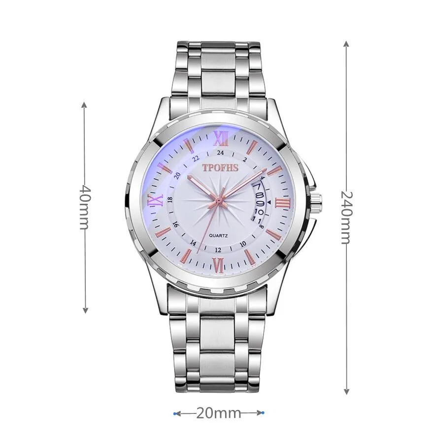 

Fashion Men's Watches Business sport Watches Clock Roman Numeral Scale Imitation Steel Strap Watch F5
