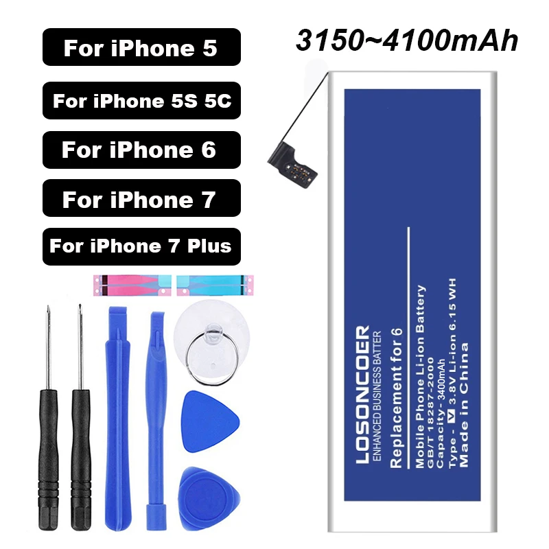 3400 мАч полимерные батареи Замена для Apple iphone 6 батарея 5 5S 5C 7 7 Plus iphone 6 инструменты подставка держатель наклейки