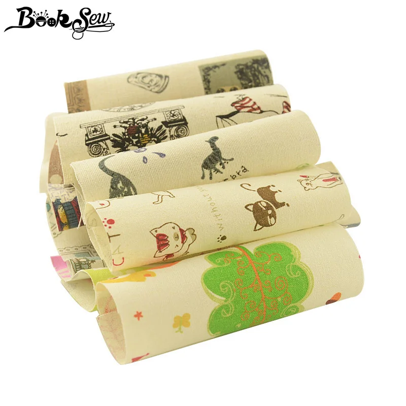 Хлопчатобумажная льняная ткань Booksew Zakka 20 шт./лот 12x12 см|Ткань| |