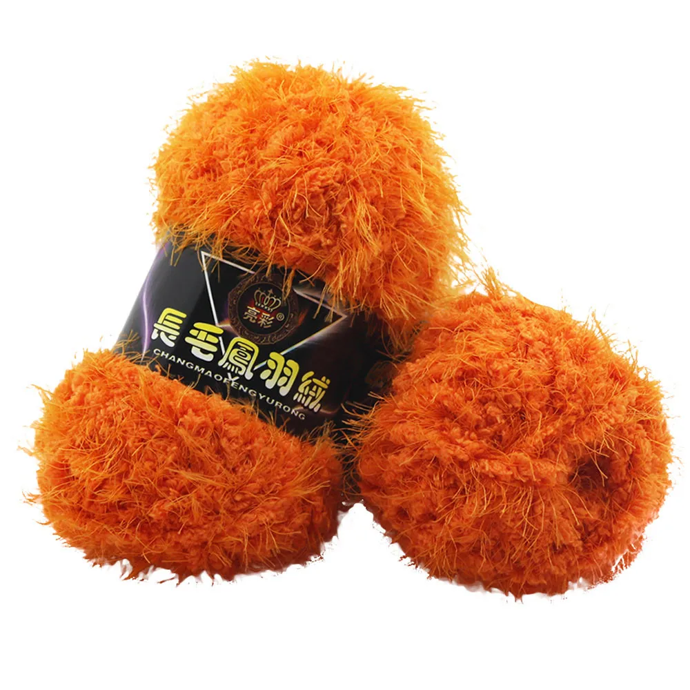 Зимний вязаный вручную разноцветный бархатный шарф шапка крючком коралловый