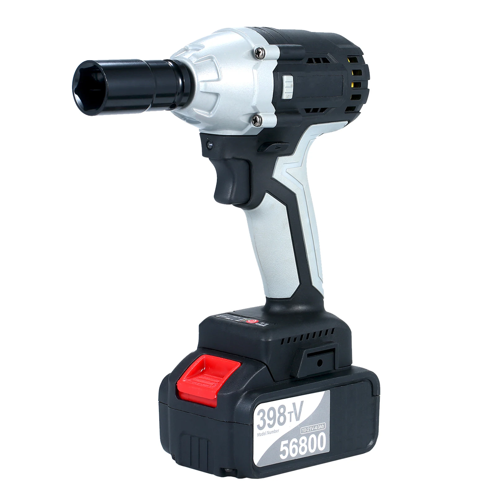 

Brushless Cordless Electric Impact Wrench Wrench Rechargeable Electric Tools with 1/2in Chuck 2pcs with Driver Impact Sockets