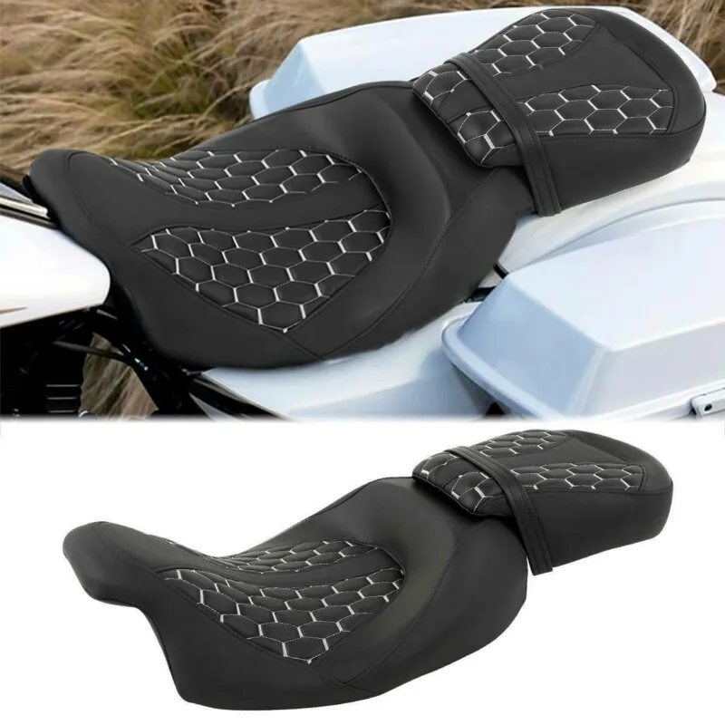 

Motorcycle Black Front Driver & Passenger Seat For Harley Touring Road Glide 2009-2020
