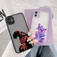 colorful leopard flower phone case for iphone 6s 7 8 plus se 2020 for iphone 12 11 13 pro max x xs max xr pc translucent cover