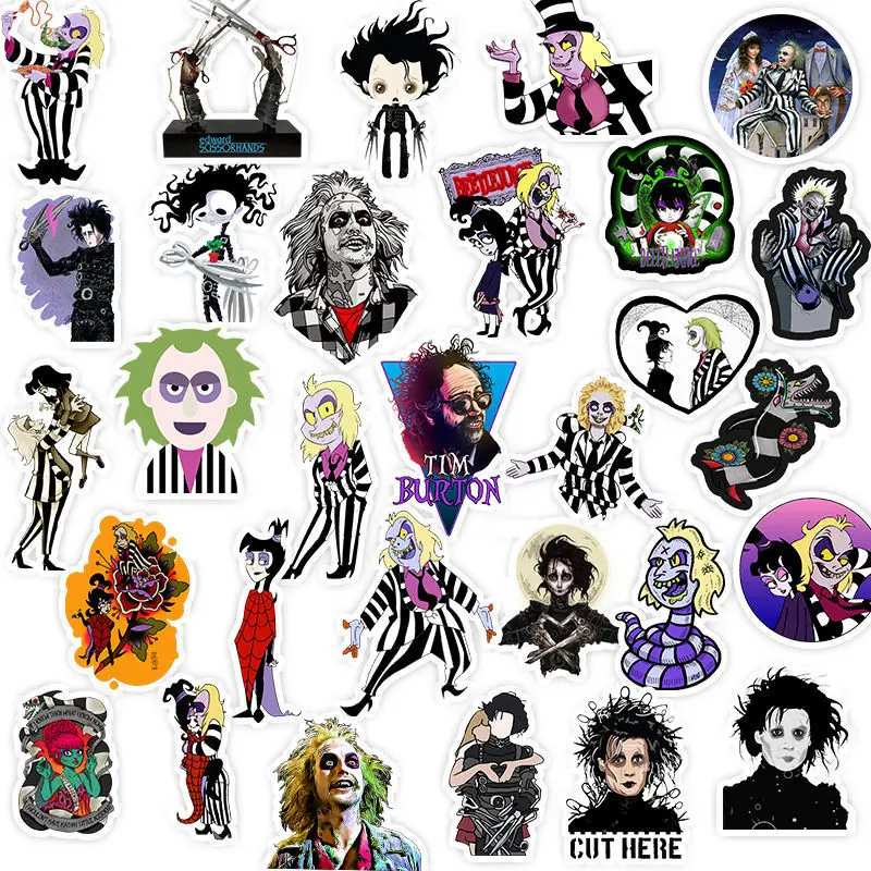

10/30/50PCS Tim Burton Classic Movie Stickers DIY Skateboard Fridge Guitar Laptop Luggage Cool Graffiti Sticker Decals Kid Toy
