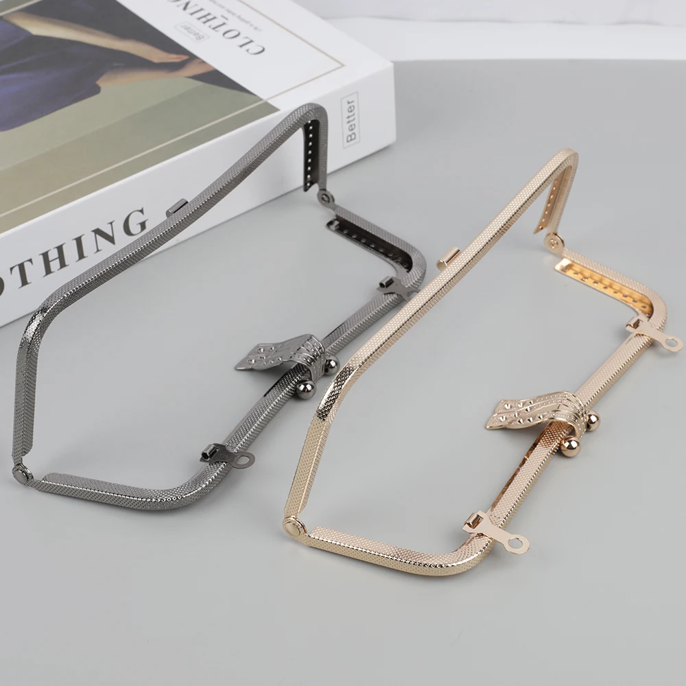 20cm Bronze DIY Purse Handbag Handle Coins Bags Metal Kiss Clasp Lock Clutch Bags Part Replacement Wallet Accessories Hardware