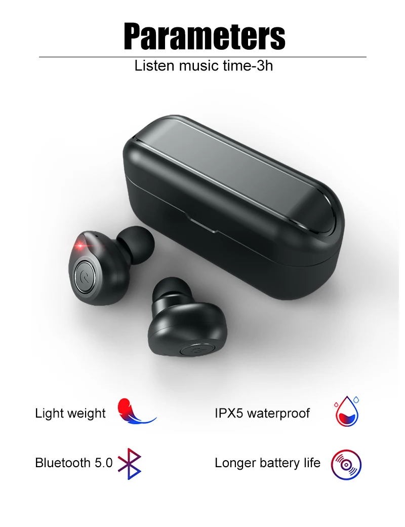 TWS стерео наушники беспроводные Bluetooth 5,0 наушники Водонепроницаемая гарнитура спортивные наушники TWS с микрофоном HiFi звук беспроводная гарнитура