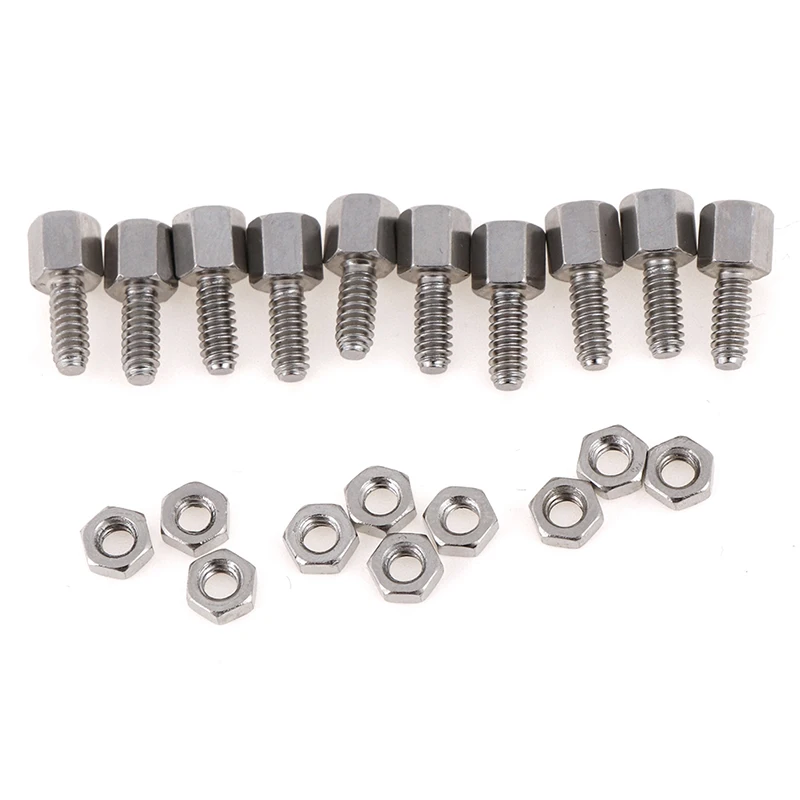 

10Sets 5+7mm Header Plate Bracket Stud Bolt & Nut Nuts Screw D-Sub VGA DB9 DB15 DB25 RS232 COM Serial Hot