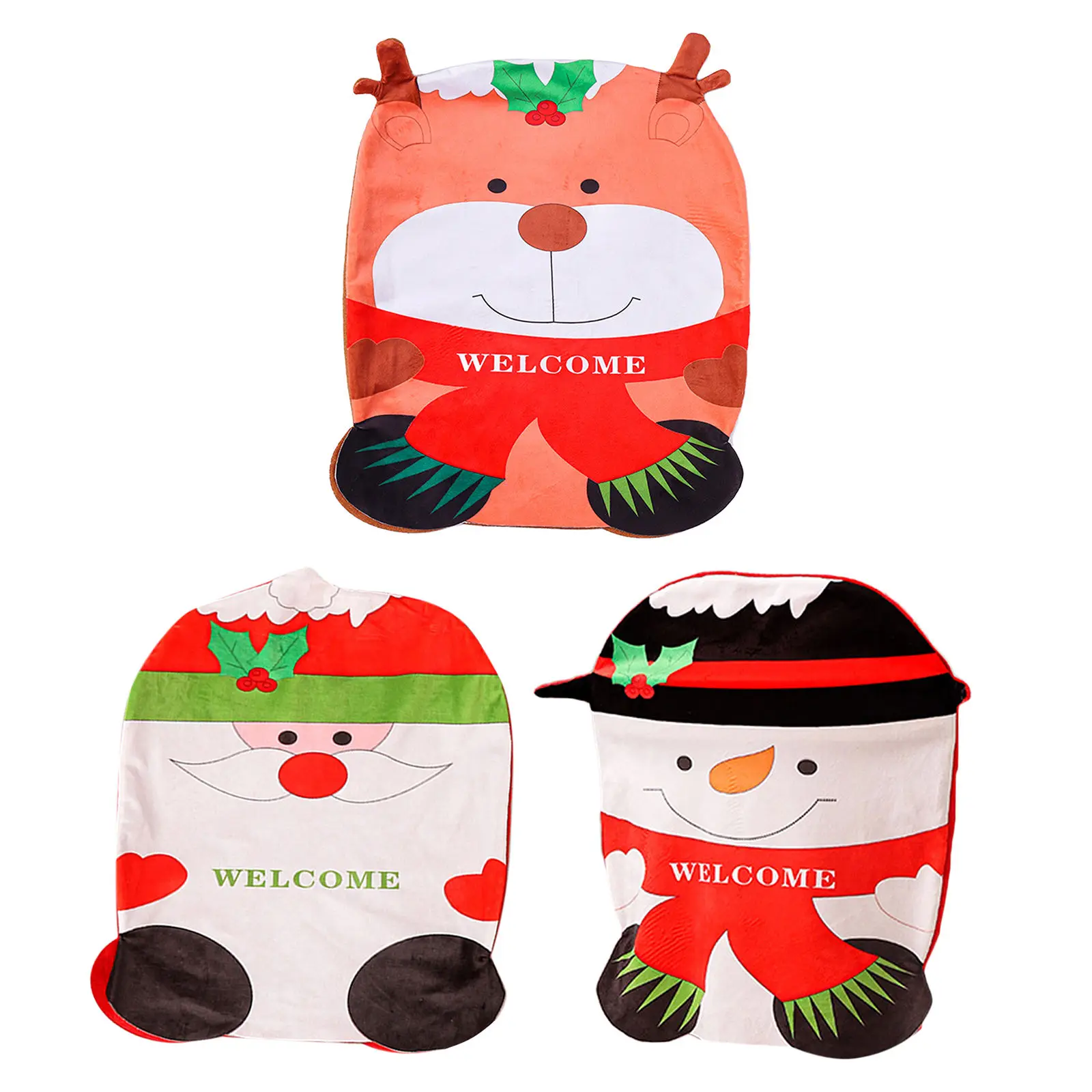 Рождественский чехол на стул милый дизайн замшевые чехлы спинку с ярким