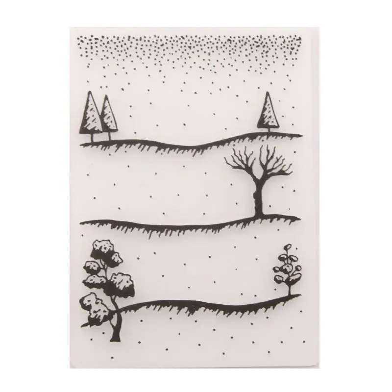 Снег дерево пластиковые тиснения шаблон папки DIY скрапбук фотоальбом карты