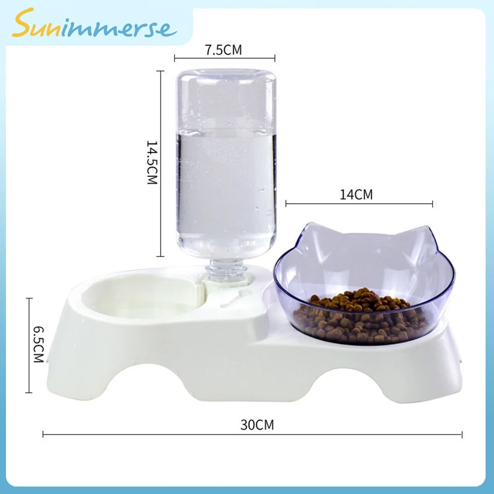 

Pet Supplies Automatic Feeder Food Dog Cat Bowl with Water Dispenser Double Drinking Dish Stand Pet Feeding Cat Water Bowls