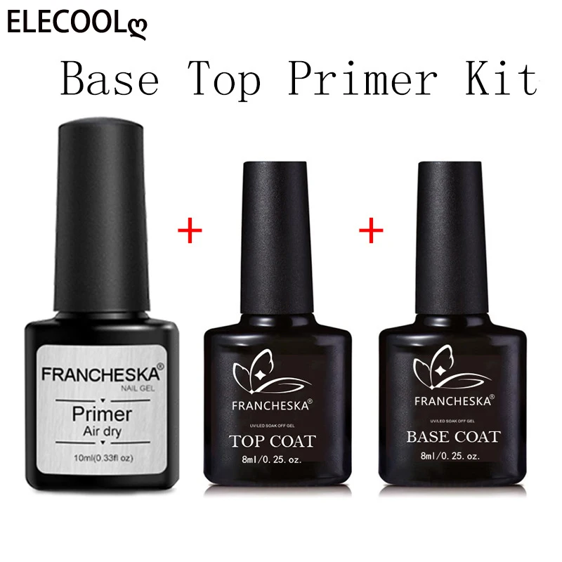 

ELECOOL 3Pcs/set Nail Primer Seal Desiccant Set Nail Prep Dehydrator Gel Nail Seal Layer Gel Nail Base Gel Manicure Tool