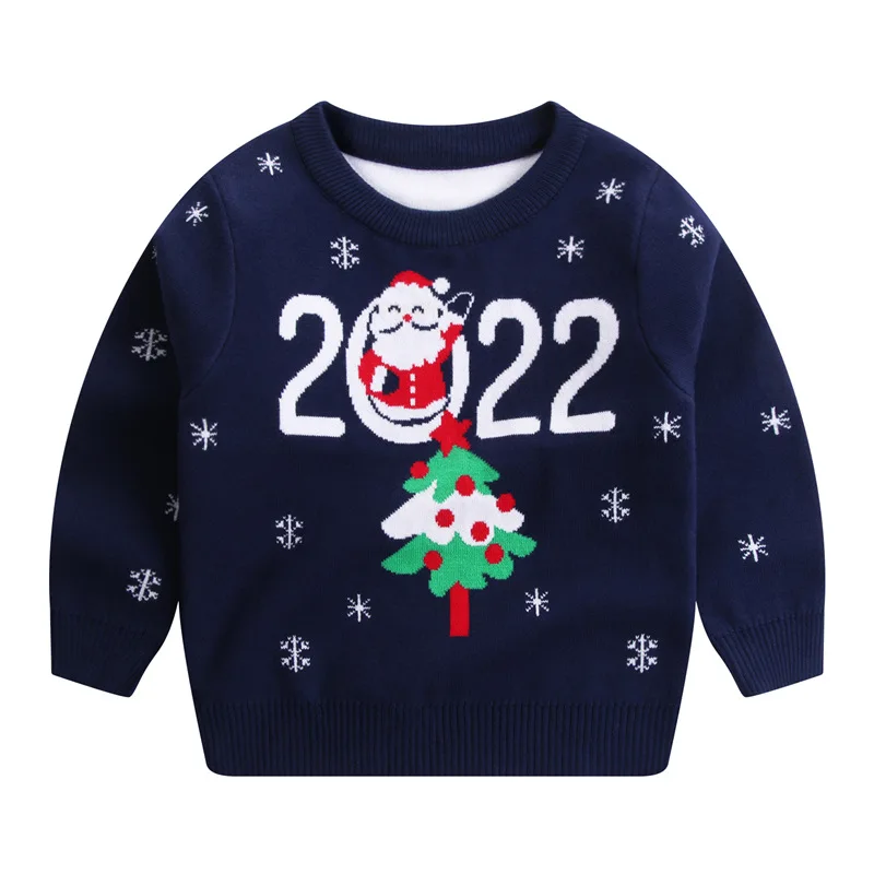 

Christmas Sweater Boy Winter Pullover Children New Year Knitted Clothes Tops Autumn Warm For Baby Toddlers