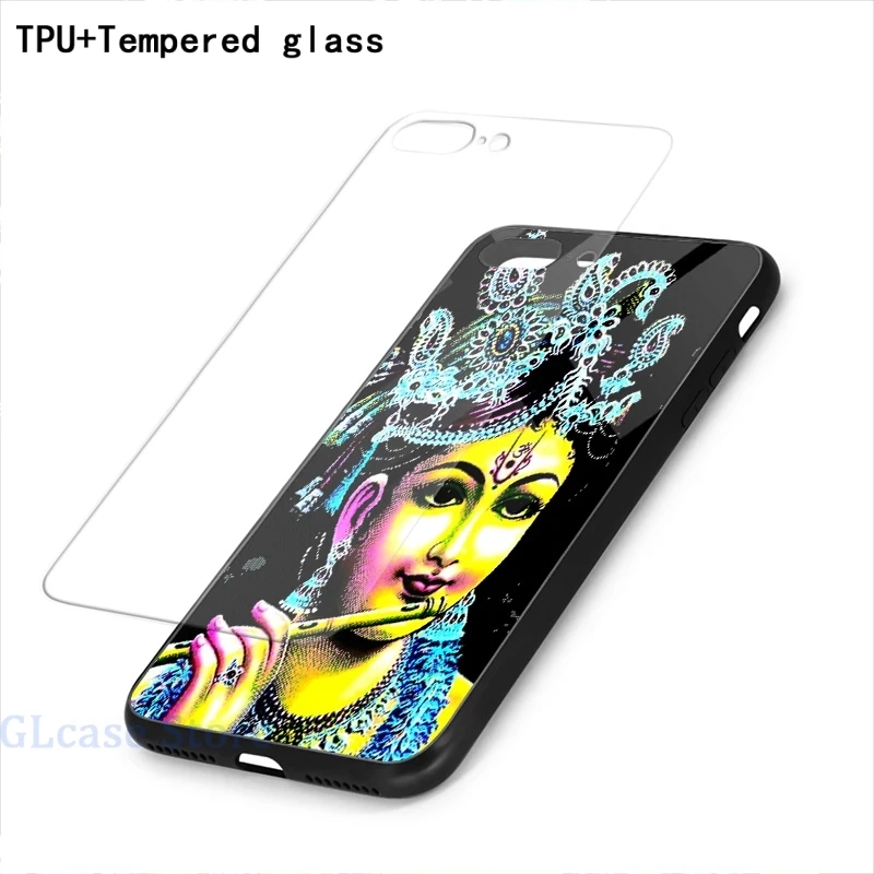 Чехол для телефона LORD KRISHNA-FLUTE 3 iPhone 12 Pro 11 X XR XS Max 8 7 6 6s Plus 5s мягкая стеклянная задняя