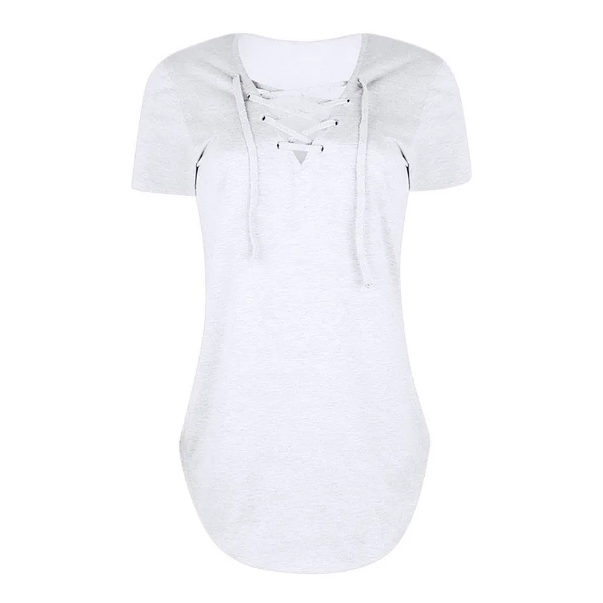 Женская блузка с v образным вырезом модная однотонная коротким рукавом летняя