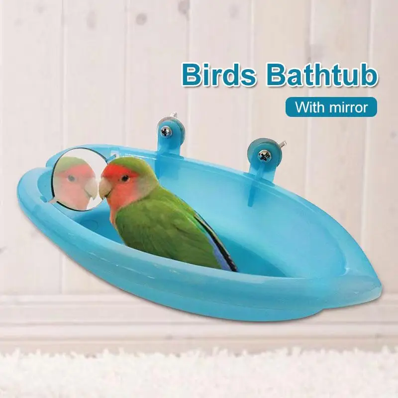 Попугай ванна для птицы птица зеркало пластик зеленый лестница спальня клетка