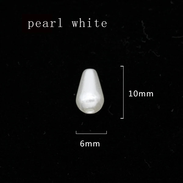 6x10mm Ivory 100p 6x10 мм 6x14 мм 8x15 мм 8x20 мм 8x30 мм слеза/груша слоновая кость/белый пришить имитация жемчужные для изготовления украшений бисерные бусины-спейсеры для самостоятельного изготовления - Цвет: 6x10mm Ivory