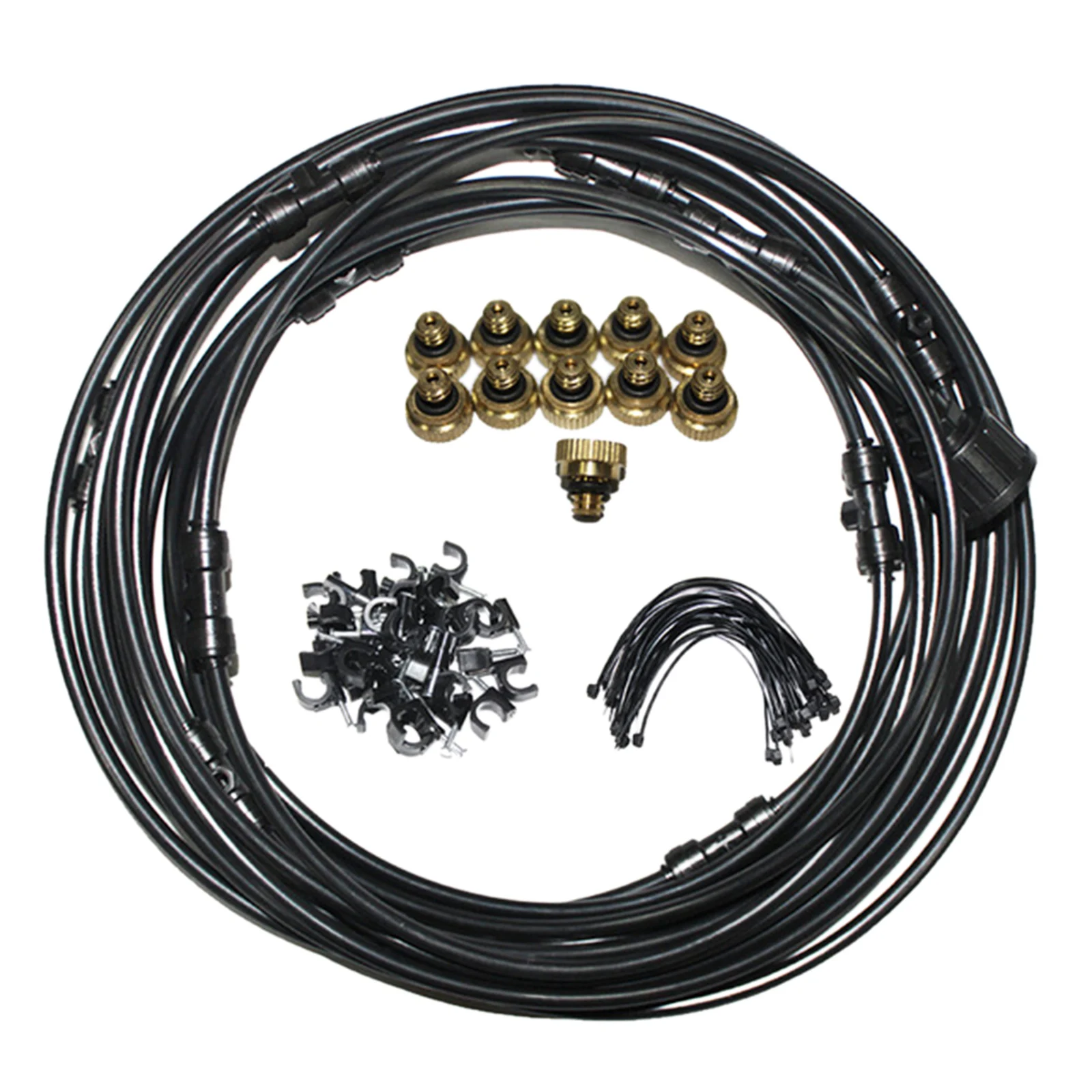 

Outdoor Patio Water Mister Mist Nozzles Misting Cooling System 59FT Hose