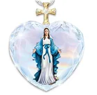 Новое католическое хрустальное ожерелье в форме сердца для мужчин и женщин Дева Мария христианские модные ювелирные изделия ожерелье с розам